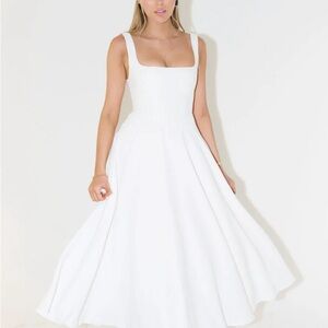 Square neck midi dress, size M